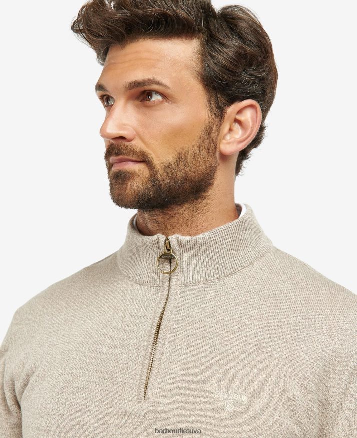 apranga Barbour megztas pusnis megztinis su užtrauktuku alyvuogių marlas vyrų 6F6D801077