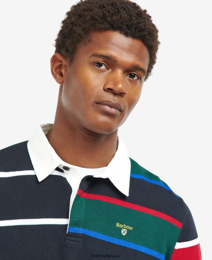 apranga Barbour radcliffe megzti regbio marškinėliai klasikinis laivynas vyrų 6F6D801116