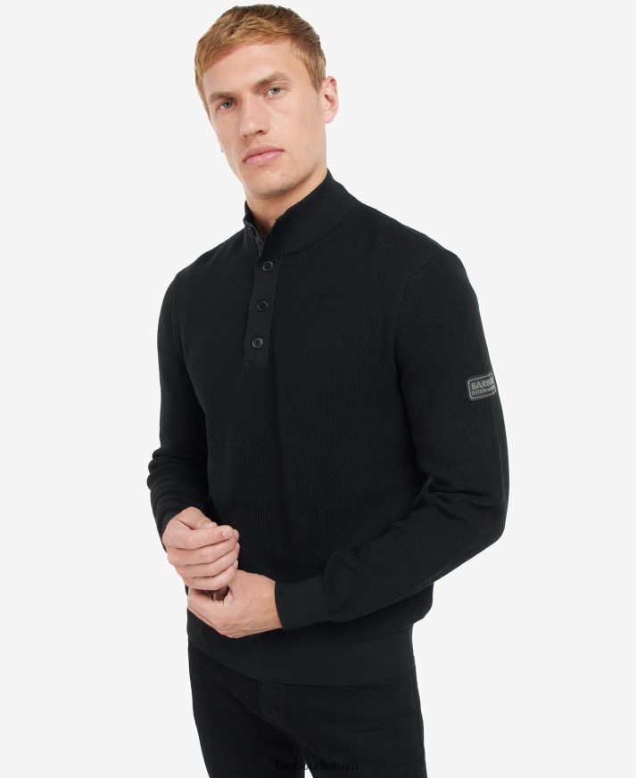 apranga Barbour samaninis megztas megztinis klasikinis juodas vyrų 6F6D801079