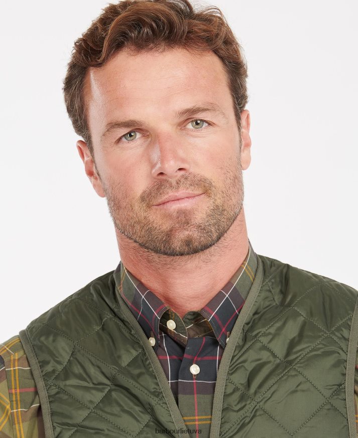 apranga Barbour dygsniuota liemenė/užsegamas pamušalas alyvuogių/senovinių vyrų 6F6D802318