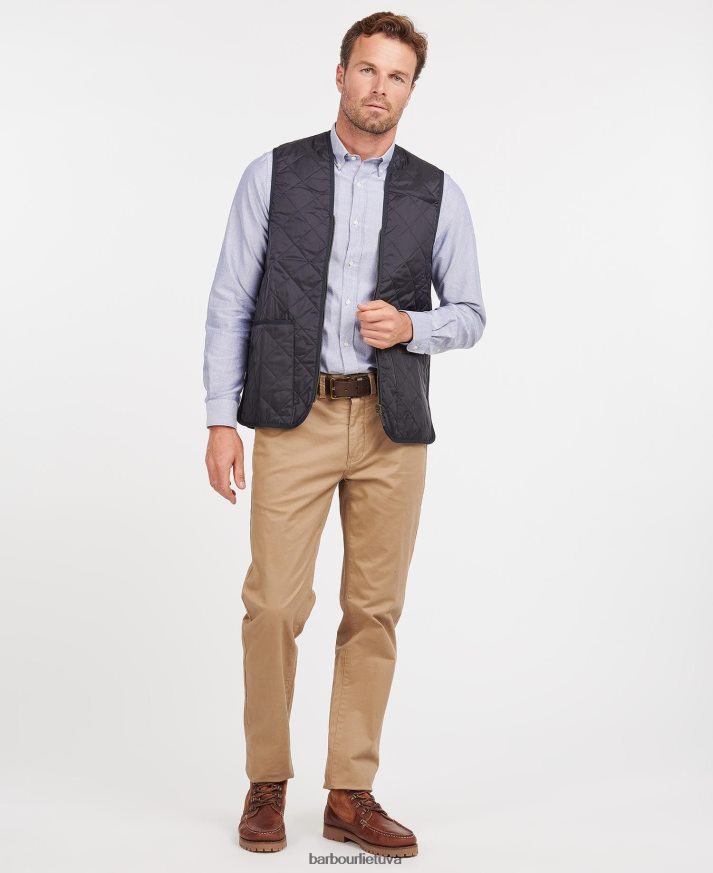 apranga Barbour dygsniuota liemenė/užsegamas pamušalas juoda/moderni vyrų 6F6D802323