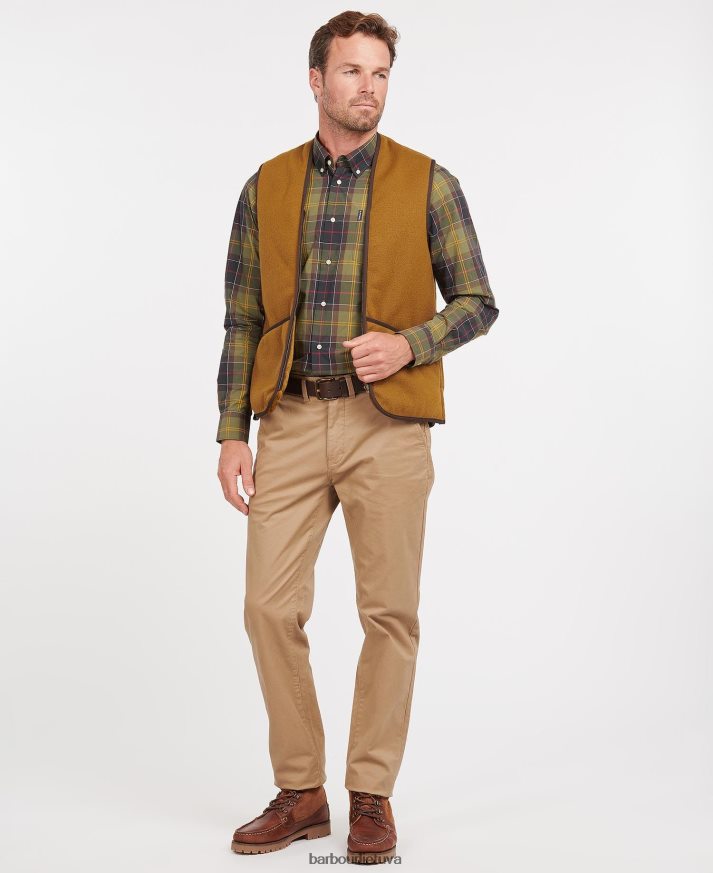 apranga Barbour šilta liemenė su užtrauktuku rudas vyrų 6F6D802322