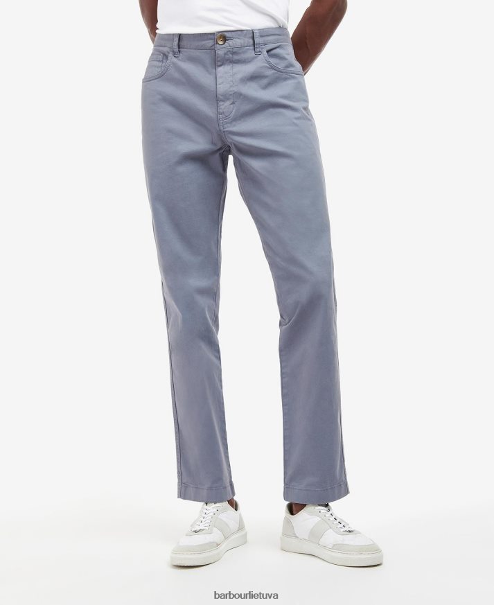 apranga Barbour perdažytos ruoželinės kelnės skalbtas mėlynai vyrų 6F6D801204