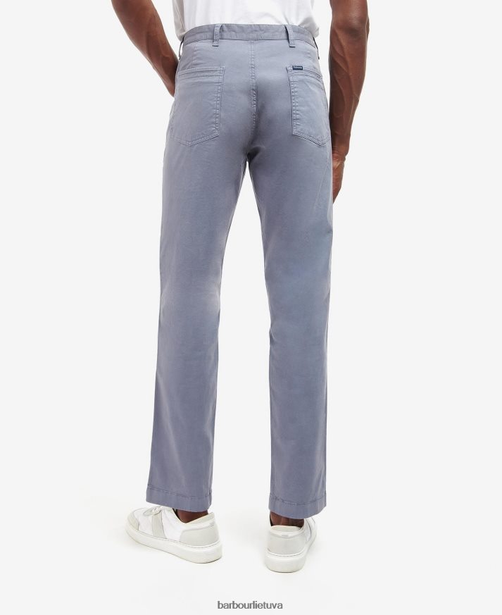 apranga Barbour perdažytos ruoželinės kelnės skalbtas mėlynai vyrų 6F6D801204