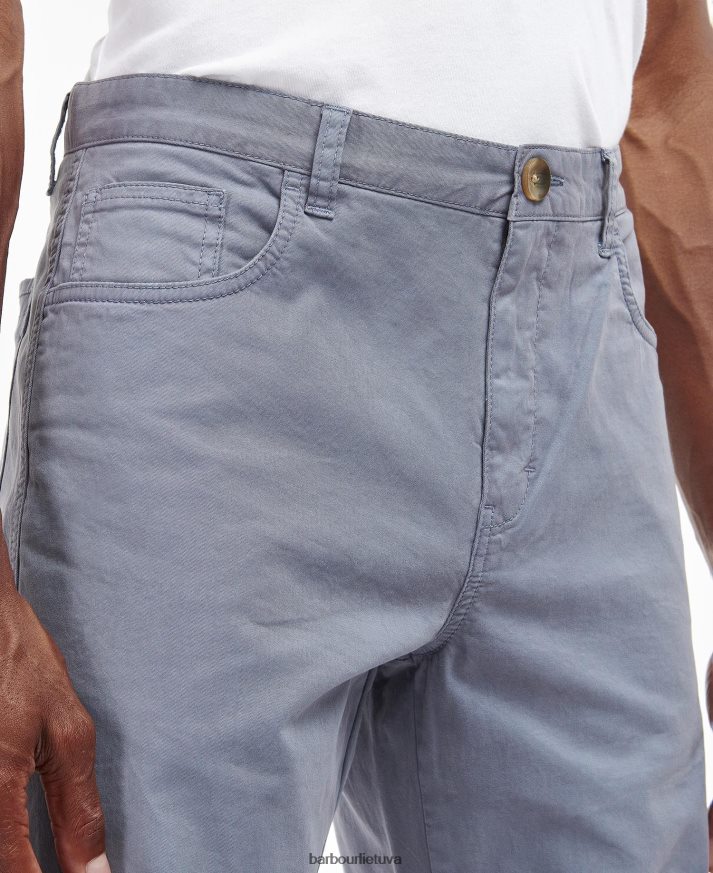 apranga Barbour perdažytos ruoželinės kelnės skalbtas mėlynai vyrų 6F6D801204
