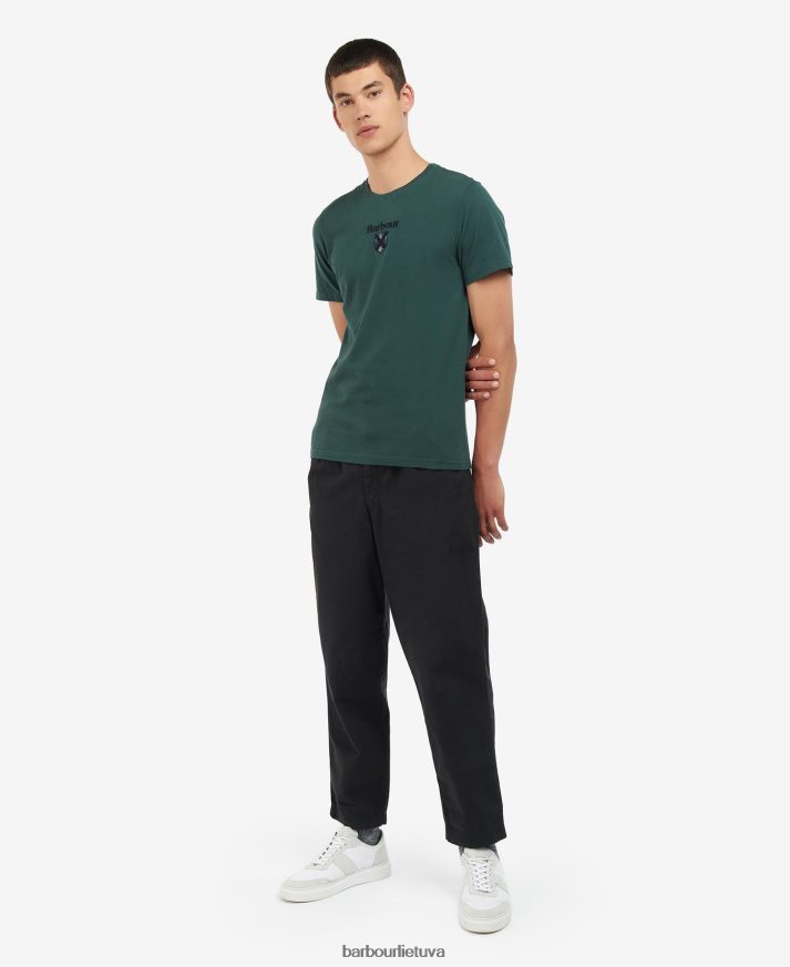 apranga Barbour Allensford marškinėliai žali frontonai vyrų 6F6D80888