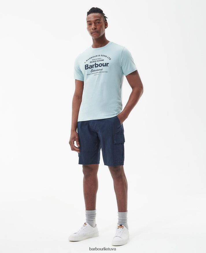 apranga Barbour Brairton marškinėliai mėlyna kreida vyrų 6F6D80757