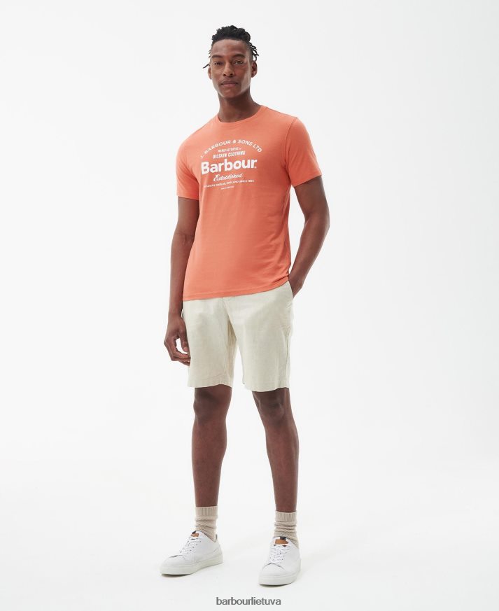 apranga Barbour Brairton marškinėliai mėlyna kreida vyrų 6F6D80772