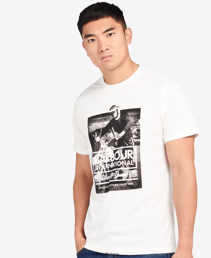 apranga Barbour Morris grafiniai marškinėliai šnabžda balta vyrų 6F6D80961