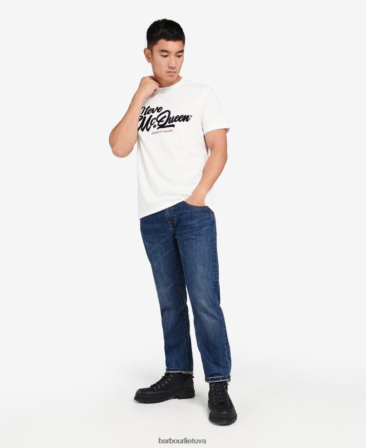 apranga Barbour Murrey grafiniai marškinėliai šnabžda balta vyrų 6F6D80855