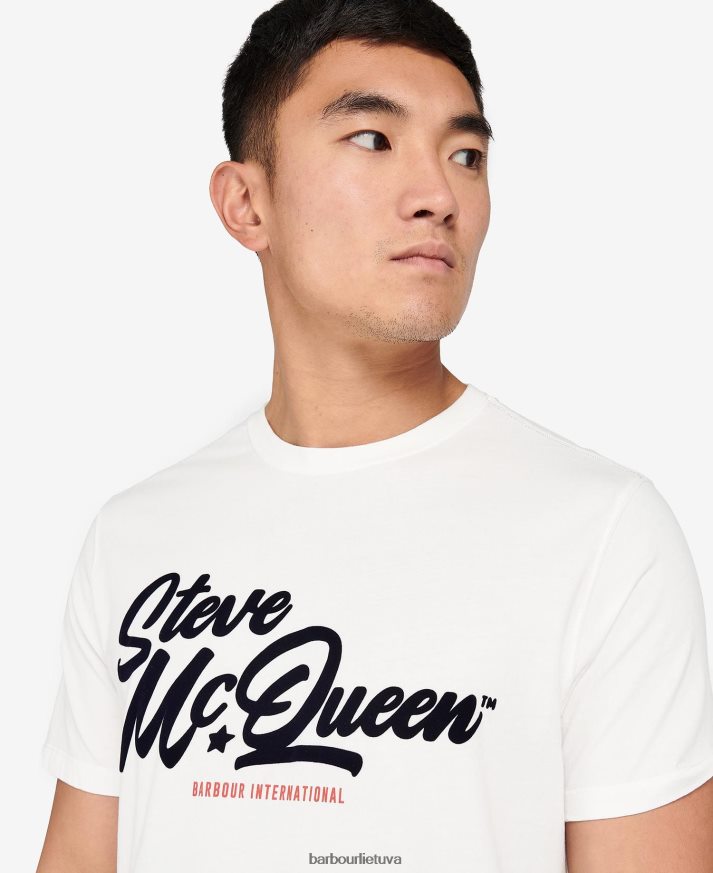 apranga Barbour Murrey grafiniai marškinėliai šnabžda balta vyrų 6F6D80855