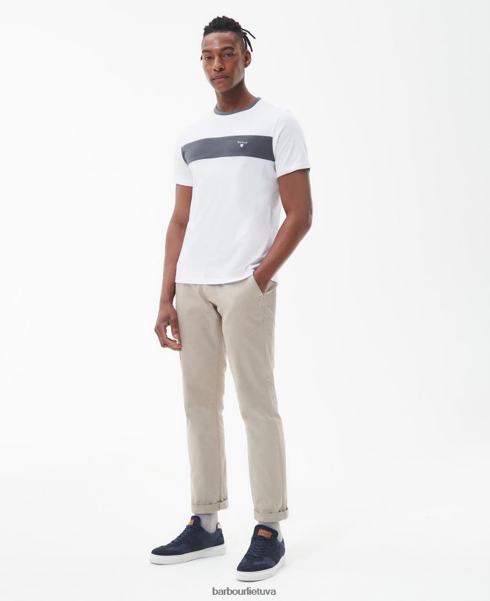 apranga Barbour Steaford paneliniai marškinėliai klasikinis baltas vyrų 6F6D80754