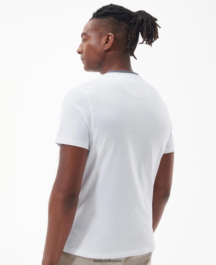 apranga Barbour Steaford paneliniai marškinėliai klasikinis baltas vyrų 6F6D80754
