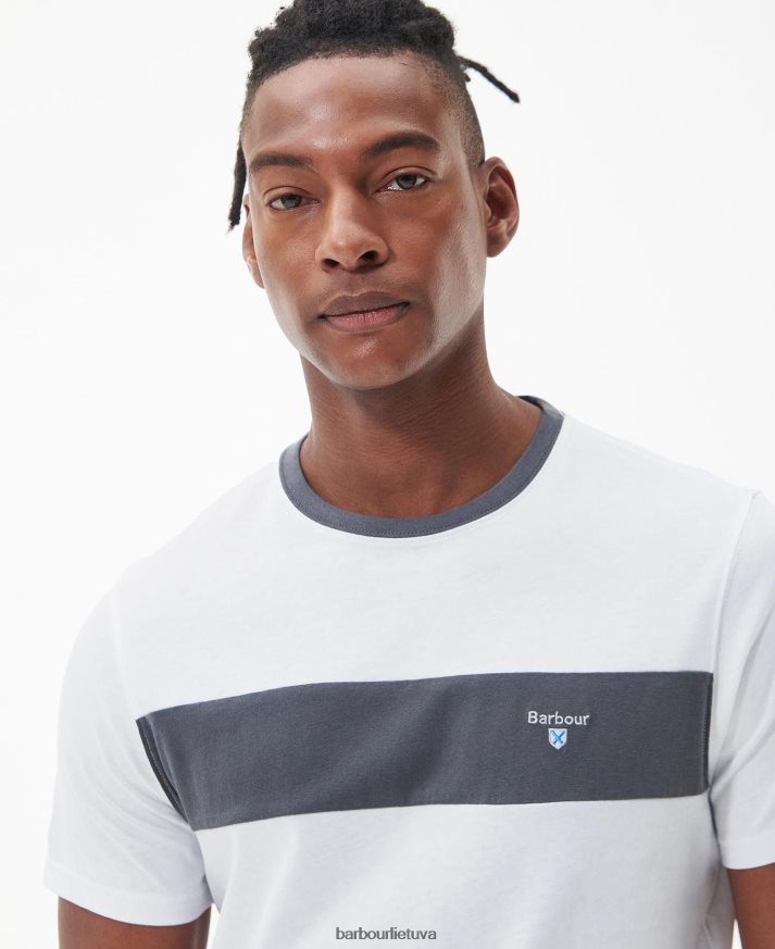 apranga Barbour Steaford paneliniai marškinėliai klasikinis baltas vyrų 6F6D80754