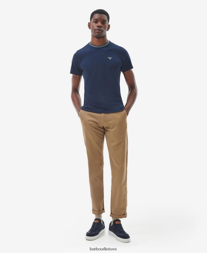 apranga Barbour austwick marškinėliai mėlyna kreida vyrų 6F6D80760