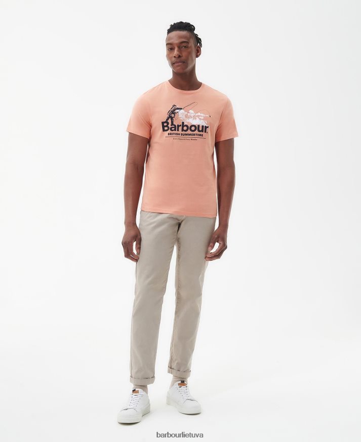 apranga Barbour išlieti marškinėliai išblukęs oranžinis vyrų 6F6D80810