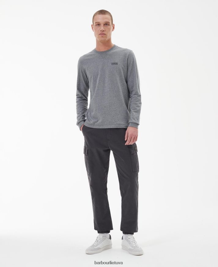apranga Barbour marškinėliai su logotipu ilgomis rankovėmis juodas vyrų 6F6D80899