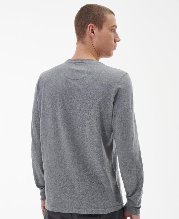 apranga Barbour marškinėliai su logotipu ilgomis rankovėmis juodas vyrų 6F6D80899