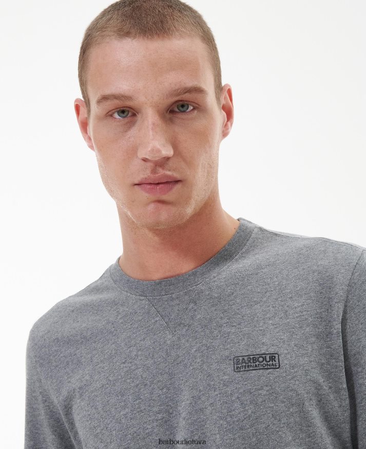 apranga Barbour marškinėliai su logotipu ilgomis rankovėmis juodas vyrų 6F6D80899