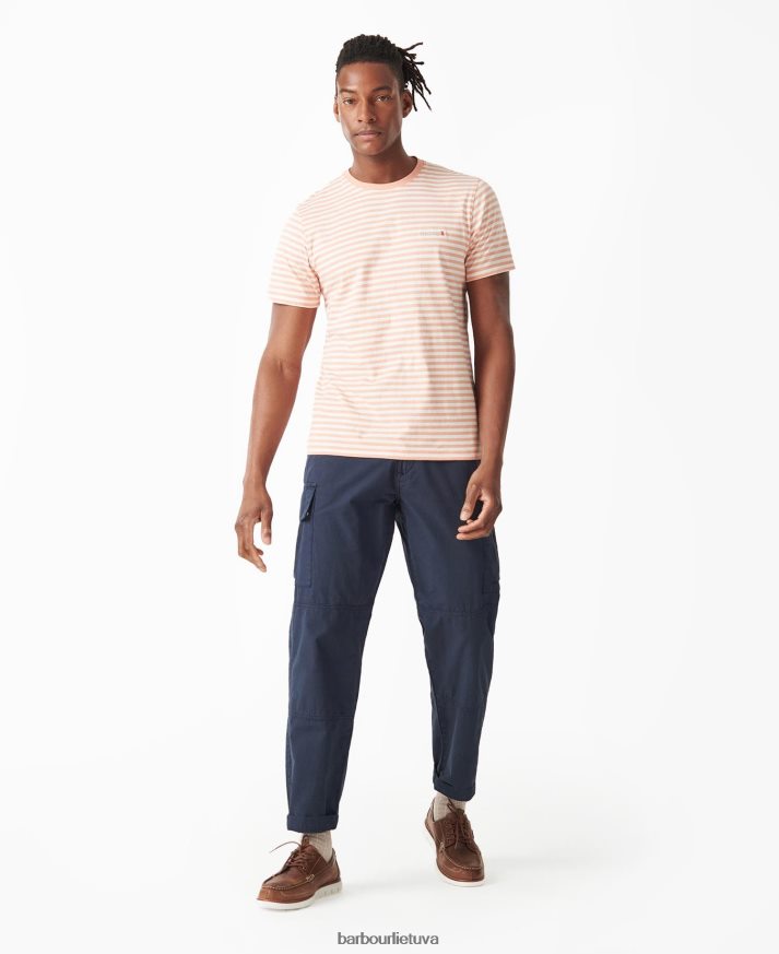 apranga Barbour marškinėliai su ryškiomis juostelėmis išblukęs oranžinis vyrų 6F6D80957
