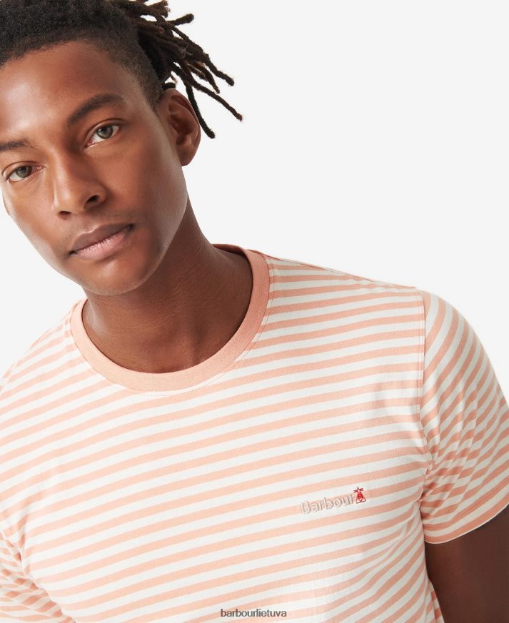 apranga Barbour marškinėliai su ryškiomis juostelėmis išblukęs oranžinis vyrų 6F6D80957