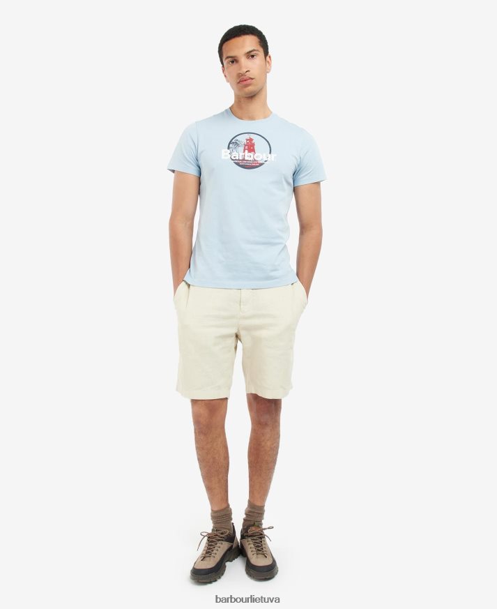 apranga Barbour pertraukos grafinio rašto marškinėliai mėlynas rūkas vyrų 6F6D80942