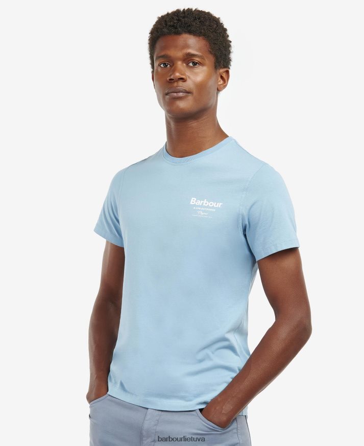 apranga Barbour satley grafinio rašto marškinėliai balintos alyvuogės vyrų 6F6D80904