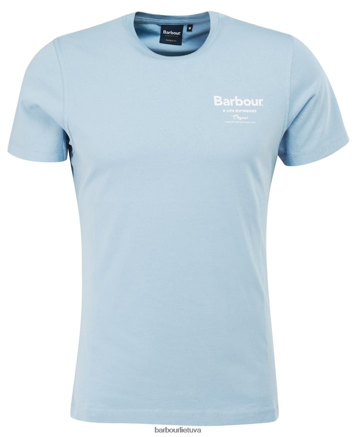 apranga Barbour satley grafinio rašto marškinėliai balintos alyvuogės vyrų 6F6D80904