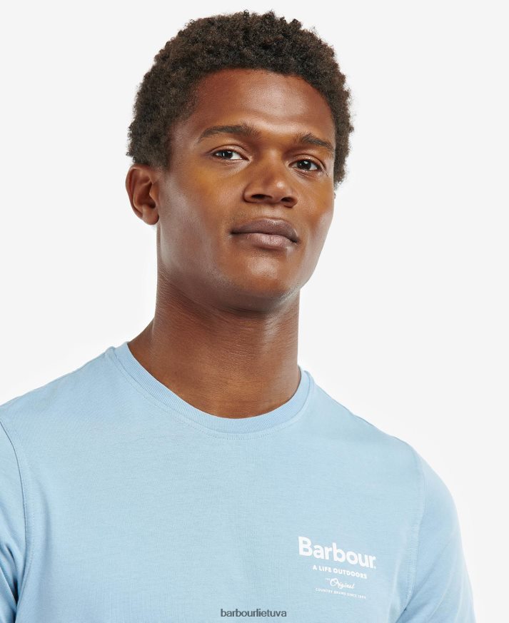 apranga Barbour satley grafinio rašto marškinėliai balintos alyvuogės vyrų 6F6D80904