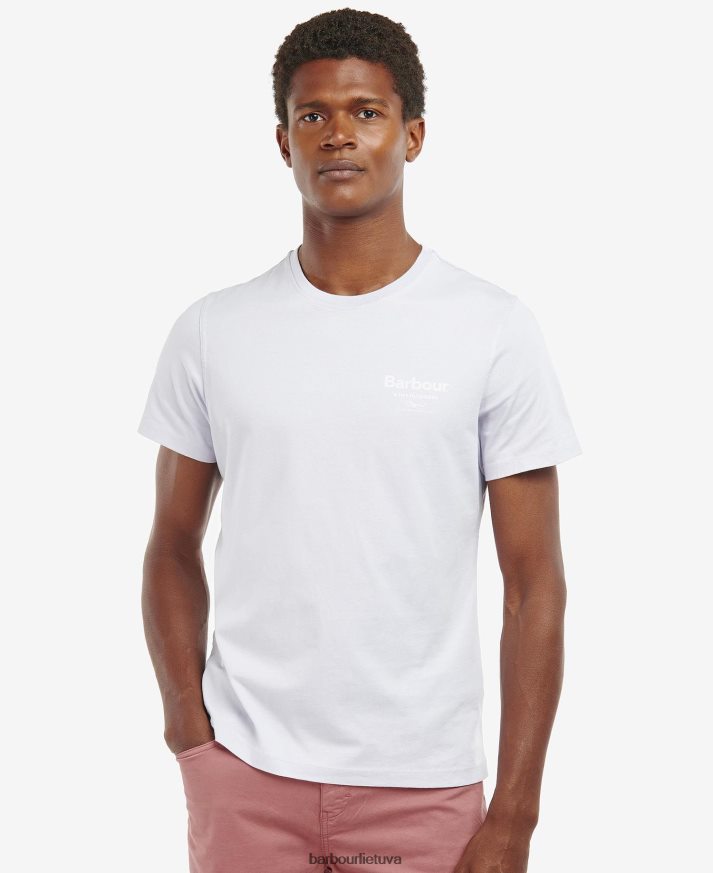 apranga Barbour satley grafinio rašto marškinėliai balintos alyvuogės vyrų 6F6D80964