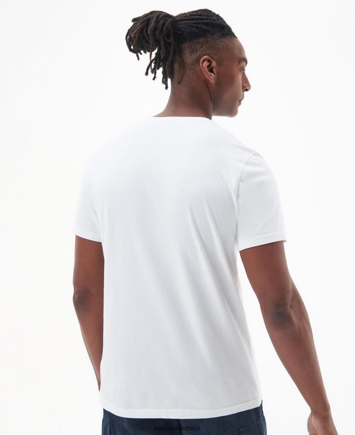 apranga Barbour tindale marškinėliai klasikinis baltas vyrų 6F6D80776