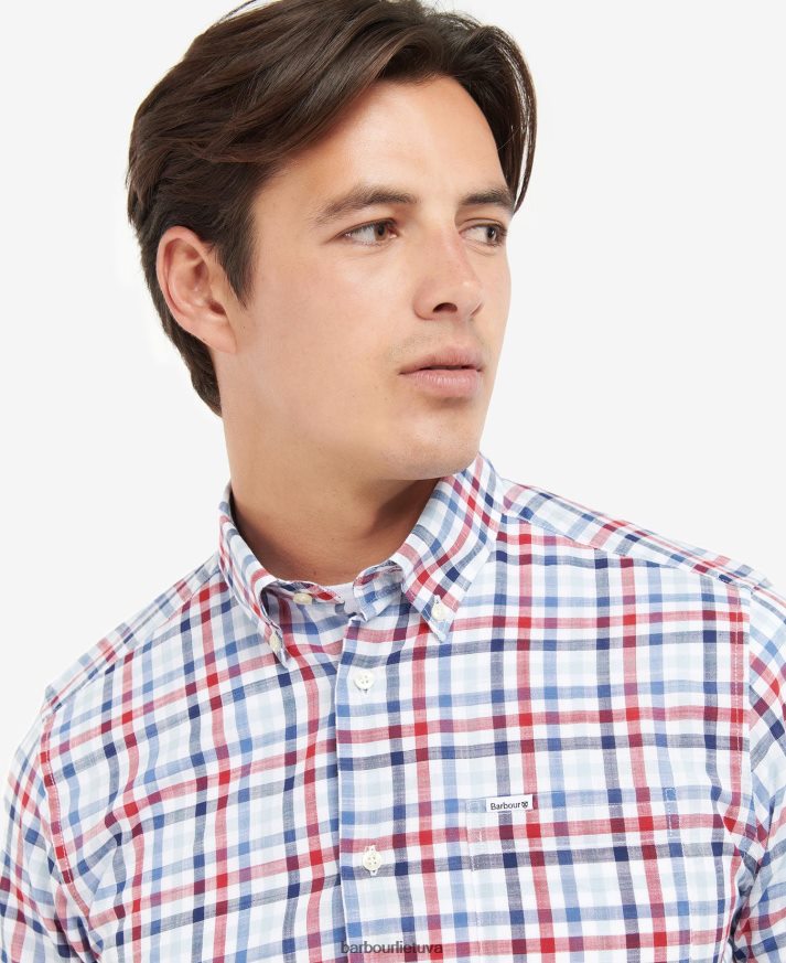 apranga Barbour Barbout Kinson pritaikyti marškiniai klasikinė rožinė vyrų 6F6D80365