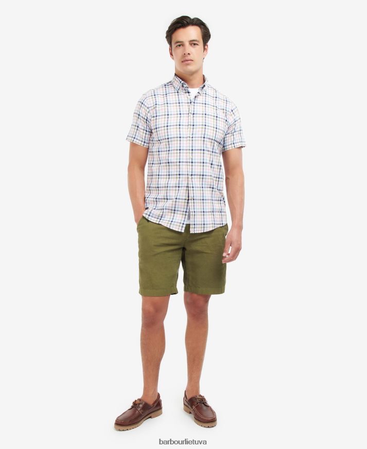 apranga Barbour Barbout Kinson pritaikyti marškiniai klasikinė rožinė vyrų 6F6D80437