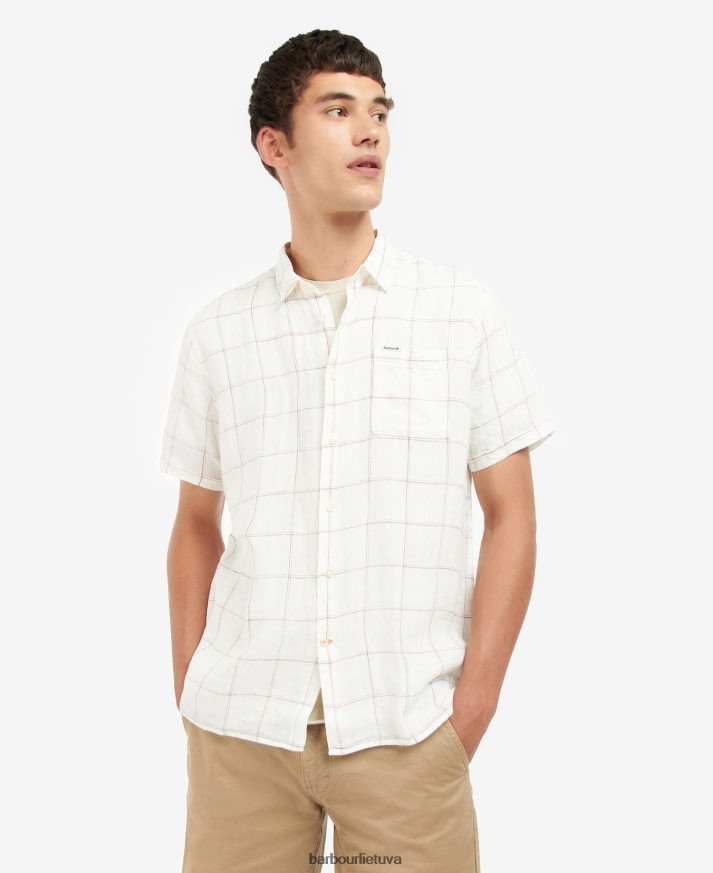 apranga Barbour Bayston lininiai marškiniai ekru vyrų 6F6D80366