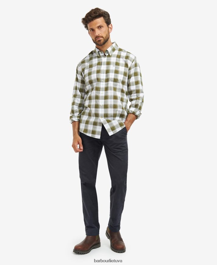 apranga Barbour Broxfield įprasti languoti marškinėliai klasikinė mėlyna vyrų 6F6D80485