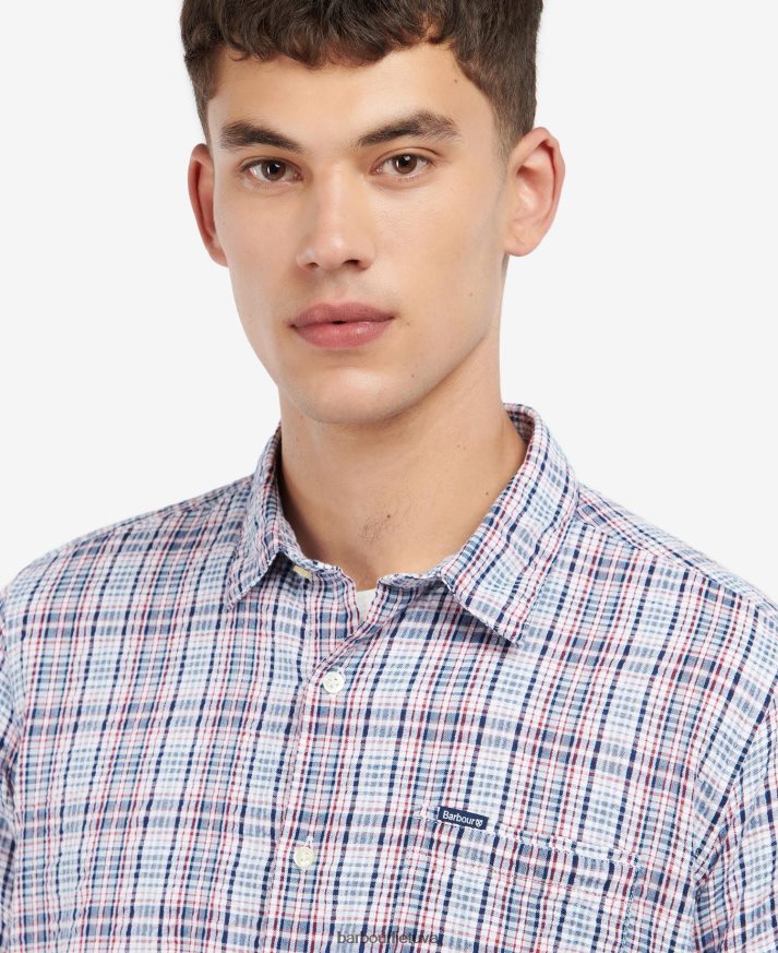 apranga Barbour Deanhill vasariniai marškinėliai trumpomis rankovėmis klasikinė rožinė vyrų 6F6D80515