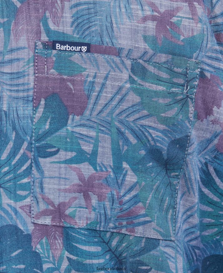 apranga Barbour Dunfordo vasariniai marškinėliai trumpomis rankovėmis chambray mėlyna vyrų 6F6D80330