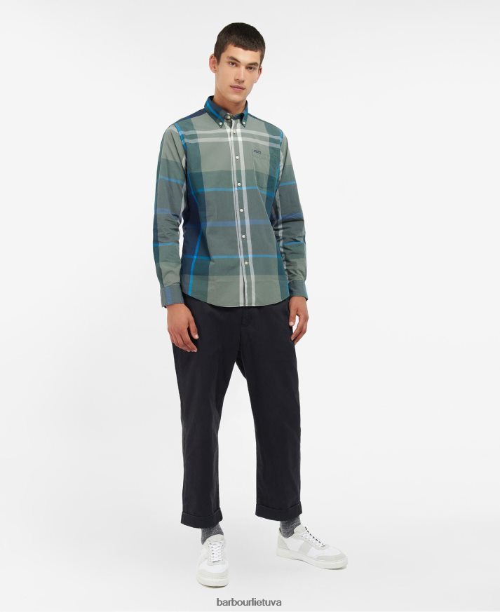 apranga Barbour Harriso pritaikyti marškiniai kielder mėlynas tartanas vyrų 6F6D80381