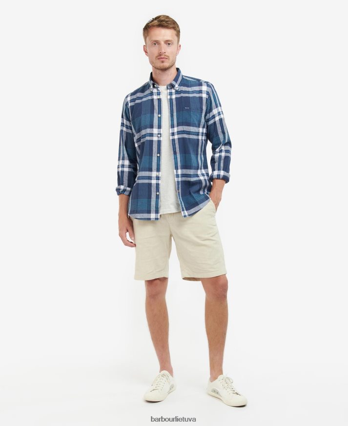 apranga Barbour Hudson pritaikyti marškiniai klasikinis laivynas vyrų 6F6D80491