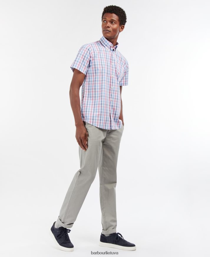 apranga Barbour Longstone trumpomis rankovėmis pritaikytas dangaus mėlynumo vyrų 6F6D80412