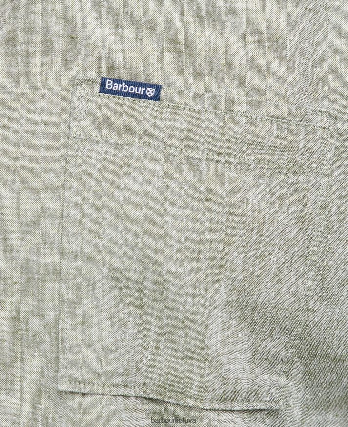 apranga Barbour Nelson vasariniai marškinėliai trumpomis rankovėmis balintos alyvuogės vyrų 6F6D80291