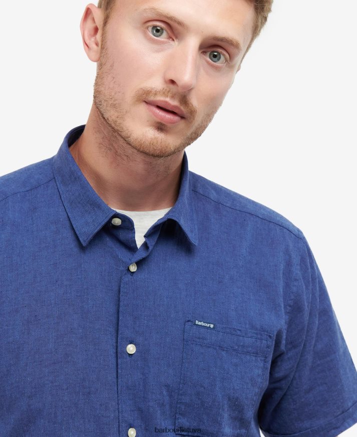 apranga Barbour Nelson vasariniai marškinėliai trumpomis rankovėmis balintos alyvuogės vyrų 6F6D80295