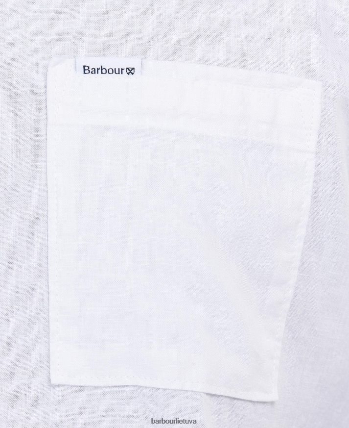 apranga Barbour Nelson vasariniai marškinėliai trumpomis rankovėmis baltas vyrų 6F6D80325