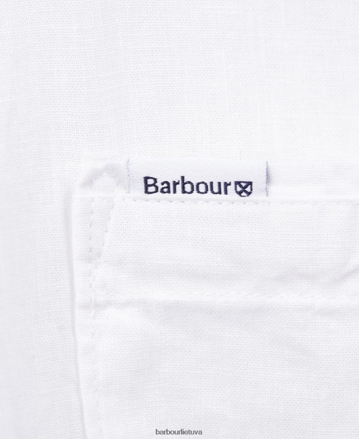 apranga Barbour Nelson vasariniai marškinėliai trumpomis rankovėmis baltas vyrų 6F6D80325