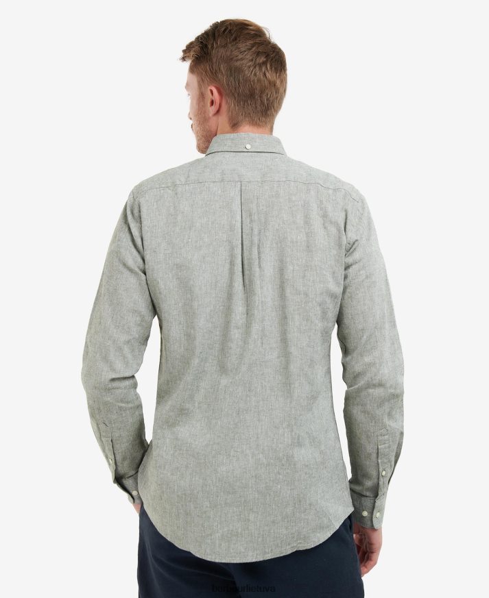 apranga Barbour Nelsono pritaikyti marškiniai balintos alyvuogės vyrų 6F6D80299