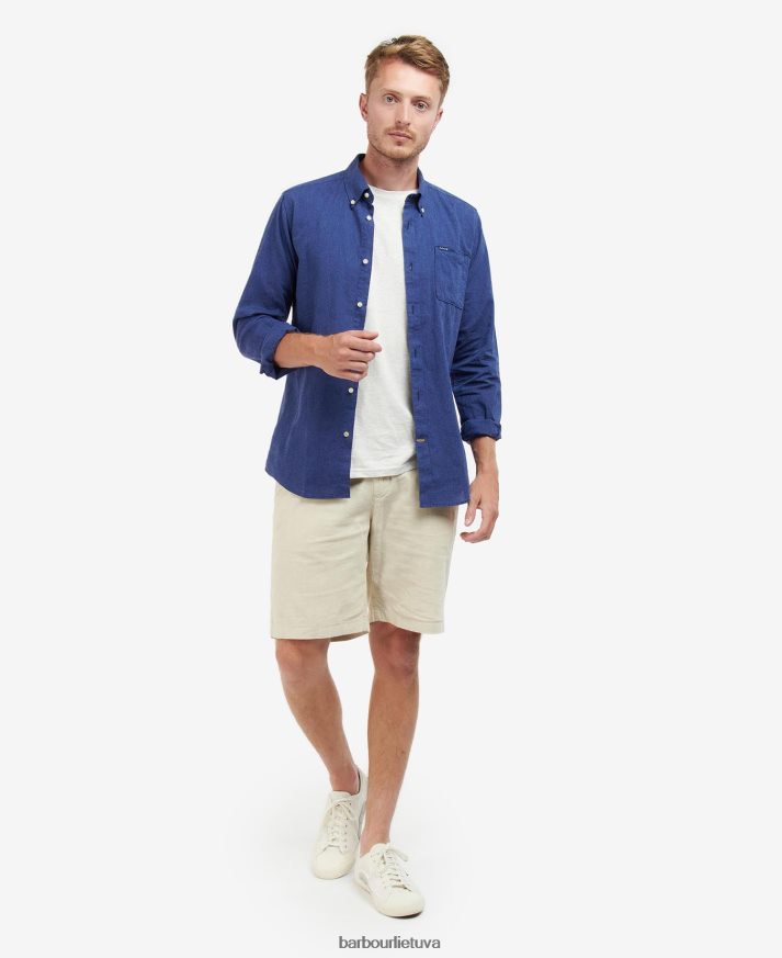 apranga Barbour Nelsono pritaikyti marškiniai balintos alyvuogės vyrų 6F6D80358