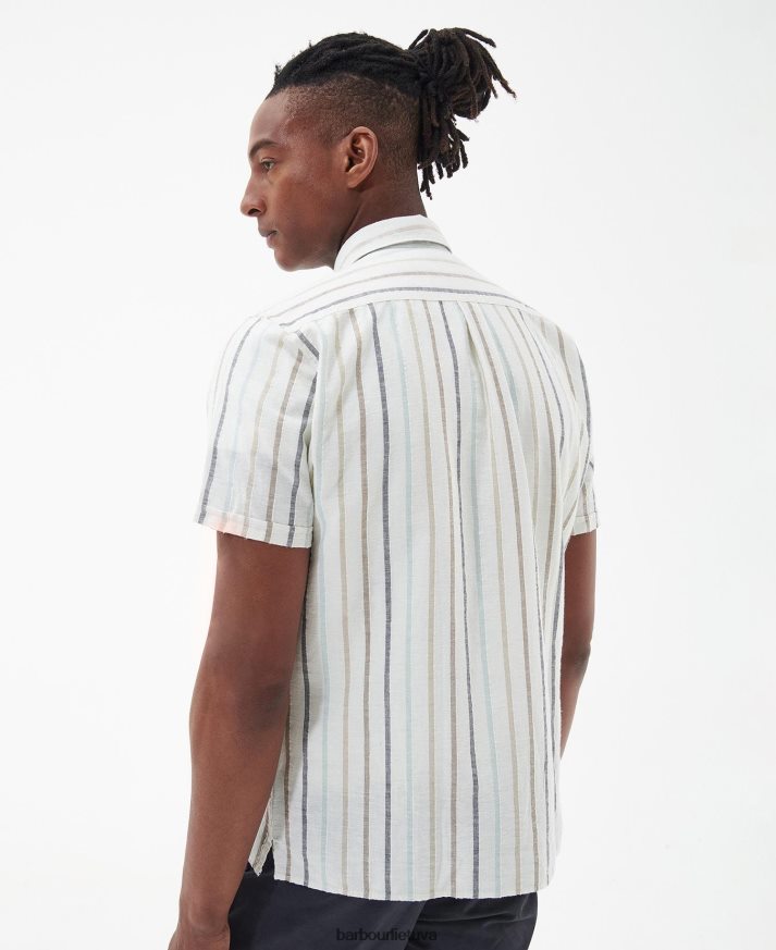 apranga Barbour Roker vasariniai marškinėliai ekru vyrų 6F6D80292