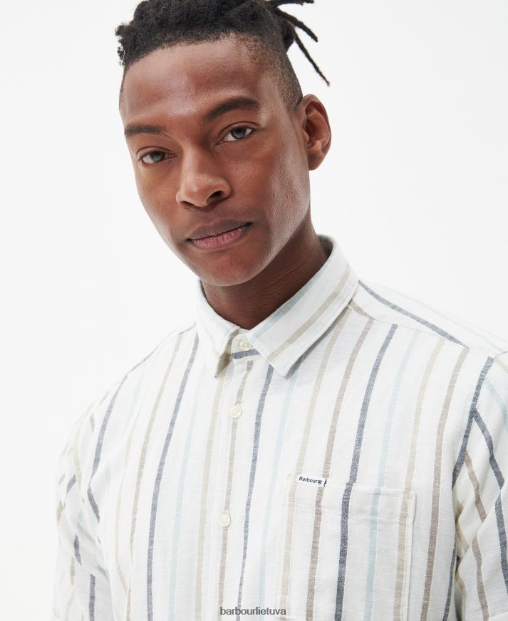 apranga Barbour Roker vasariniai marškinėliai ekru vyrų 6F6D80292