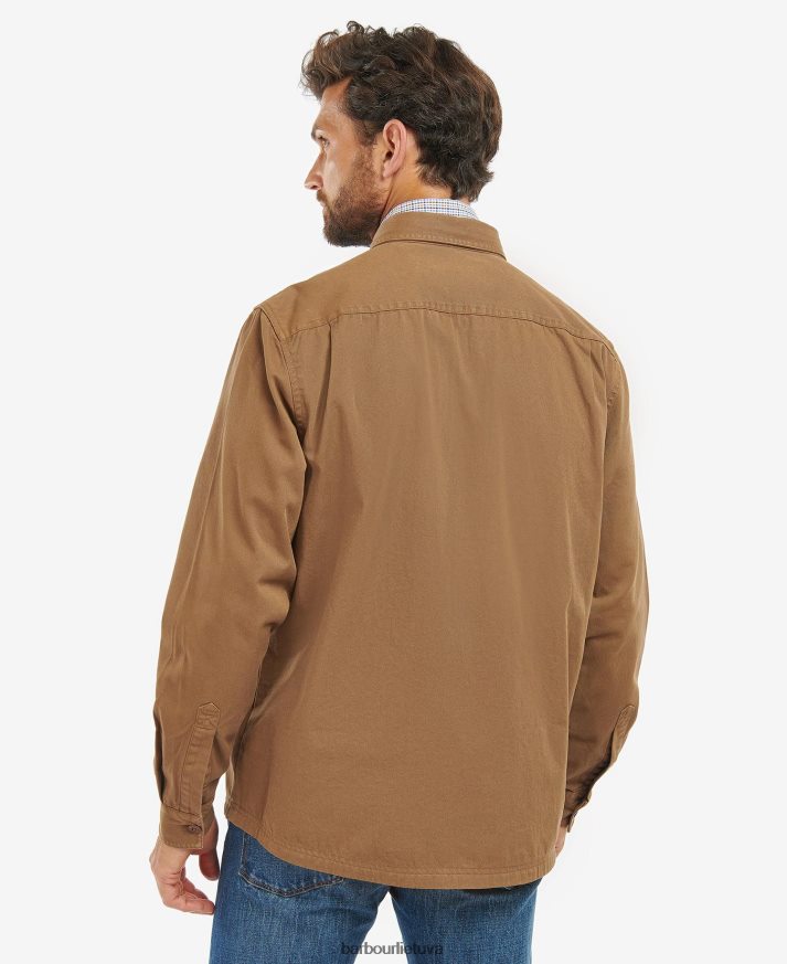 apranga Barbour Rydale marškinėliai tamsus smėlis vyrų 6F6D80294