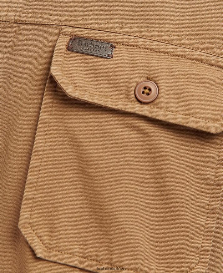 apranga Barbour Rydale marškinėliai tamsus smėlis vyrų 6F6D80294